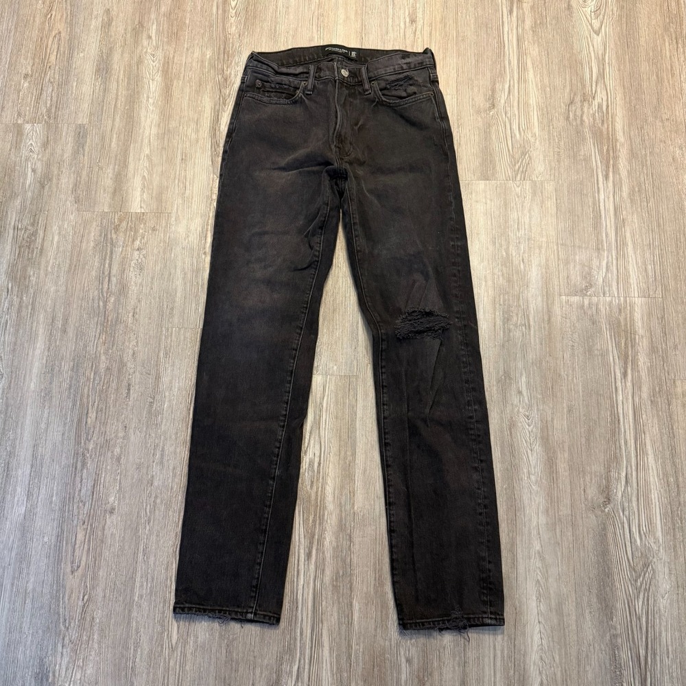 Abercrombie & Fitch Mens 30x32 Vintage Stretch 90s Straight Faded Black Jeans